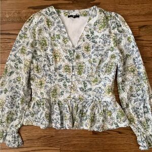 7 For All Mankind Floral Eyelet Top